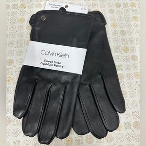 Calvin Klein Dark Leather Gloves